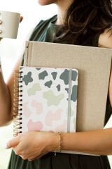 Matt Notebook A5 15x21 cm Spiralli Lastikli Kareli Tarihsiz Not Defteri İnek