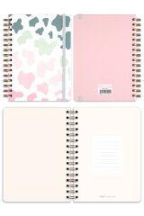Matt Notebook A5 15x21 cm Spiralli Lastikli Kareli Tarihsiz Not Defteri İnek