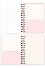 Matt Notebook A5 15x21 cm Spiralli Lastikli Kareli Tarihsiz Not Defteri İnek