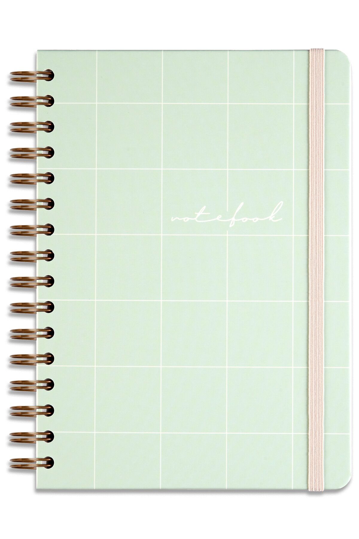 Matt Notebook A5 15x21 cm Spiralli Lastikli Çizgili Tarihsiz Not Defteri Yeşil