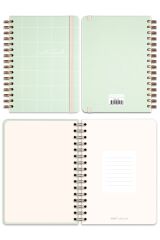 Matt Notebook A5 15x21 cm Spiralli Lastikli Çizgili Tarihsiz Not Defteri Yeşil