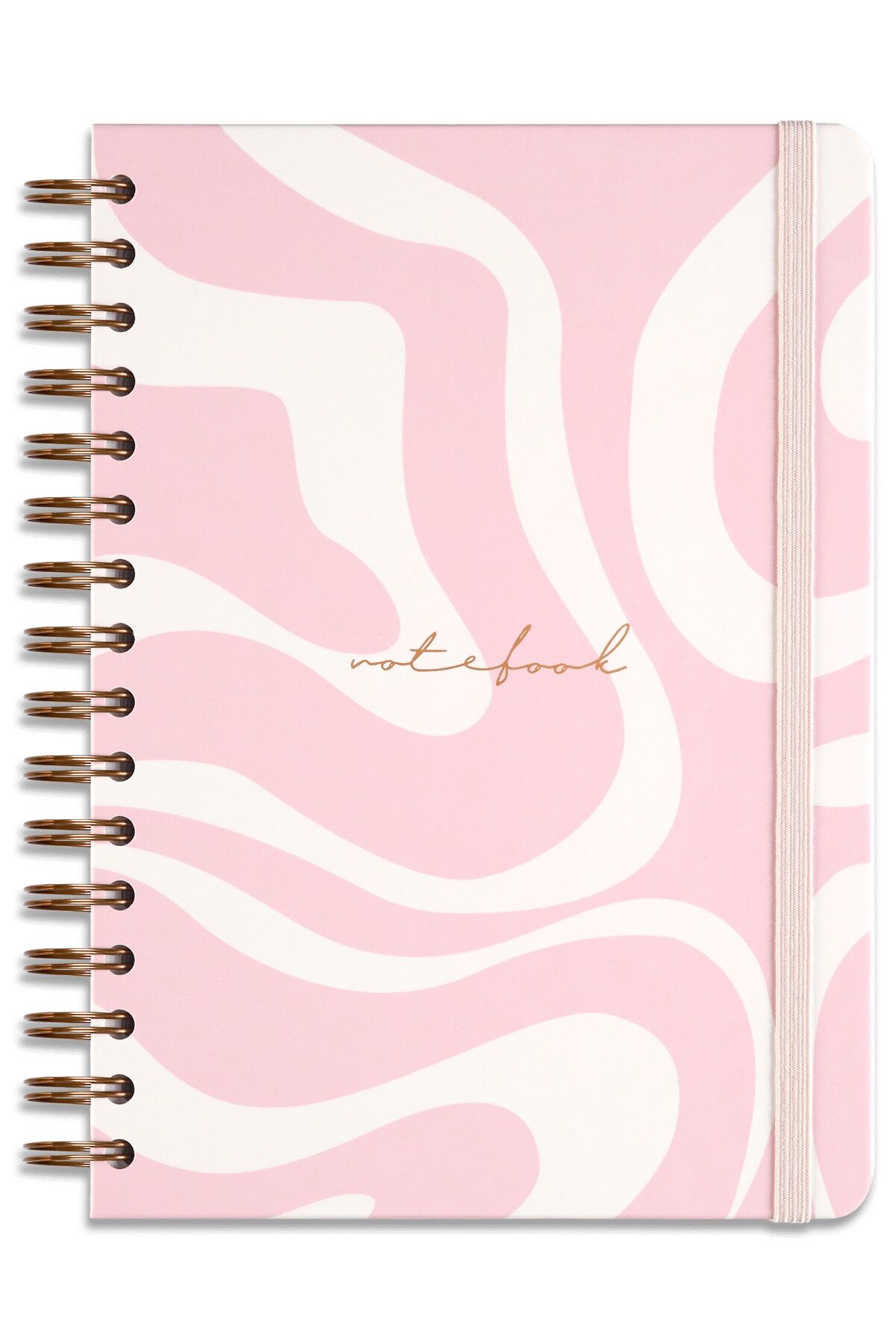 Matt Notebook A5 15x21 cm Spiralli Lastikli Kareli Tarihsiz Not Defteri Pembe