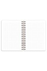 Matt Notebook A5 15x21 cm Spiralli Lastikli Kareli Tarihsiz Not Defteri Pembe