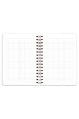 Matt Notebook A5 15x21 cm Spiralli Lastikli Kareli Tarihsiz Not Defteri Pembe