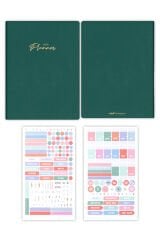 Matt Notebook 2026 Yılı 20x27 cm Keten Haftalık Planlayıcı Ajanda Koyu Yeşil