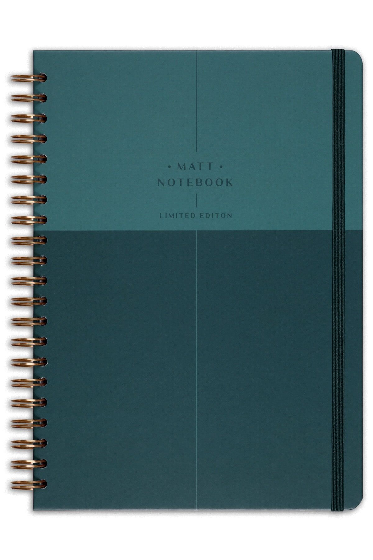 Matt Notebook 20x28 cm A4 Lastikli Spiralli Sert Kapak Not Defteri Çizgili