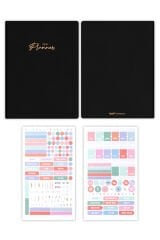 Matt Notebook 2026 Yılı 20x27 cm Keten Haftalık Planlayıcı Ajanda Siyah