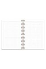 Matt Notebook 20x28 cm A4 Lastikli Spiralli Sert Kapak Not Defteri Kareli