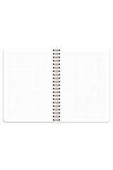 Matt Notebook 20x28 cm A4 Lastikli Spiralli Sert Kapak Not Defteri Kareli