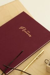 Matt Notebook 2026 Yılı 20x27 cm Keten Haftalık Planlayıcı Ajanda Bordo