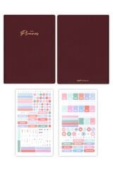 Matt Notebook 2026 Yılı 20x27 cm Keten Haftalık Planlayıcı Ajanda Bordo