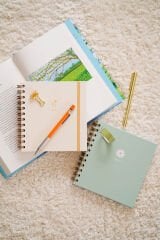 Matt Notebook 15x15 cm Kare 2'li Set Spiralli Çizgili Tarihsiz Not Defteri Papatya
