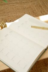 Matt Notebook A5 Keten Süresiz Planlayıcı Ajanda Yeşil