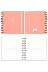 Matt Notebook 15x15 cm Kare 2'li Set Spiralli Çizgili Tarihsiz Not Defteri Gökkuşağı