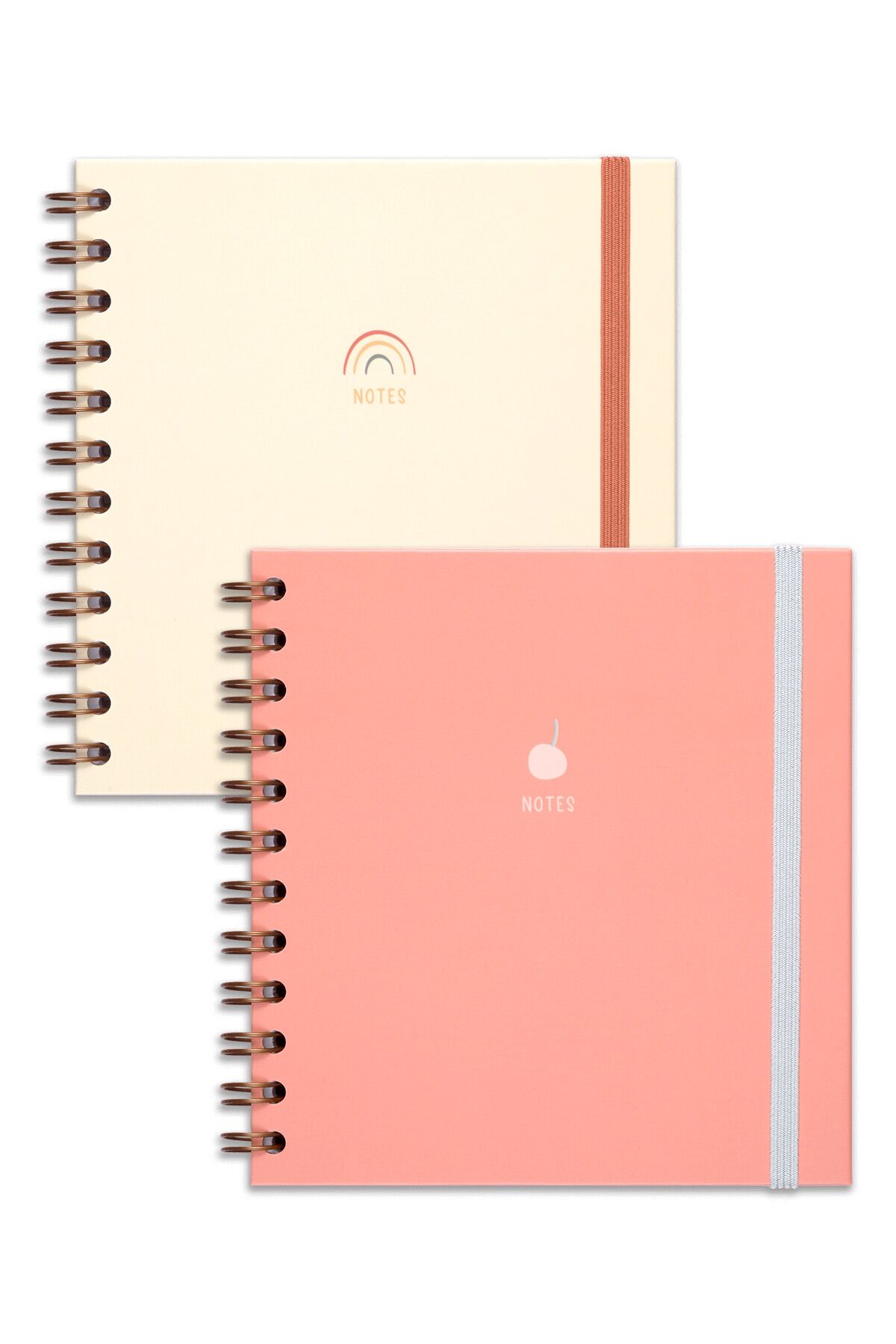 Matt Notebook 15x15 cm Kare 2'li Set Spiralli Çizgili Tarihsiz Not Defteri Gökkuşağı