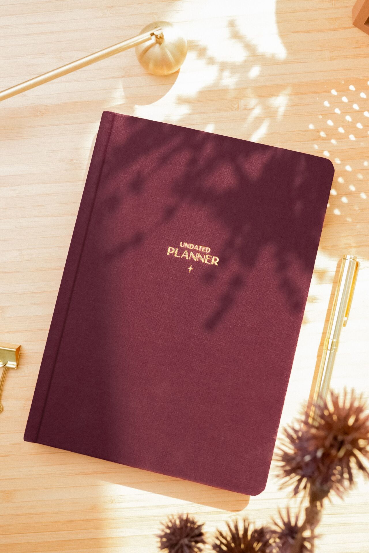 Matt Notebook A5 Keten Süresiz Planlayıcı Ajanda Bordo