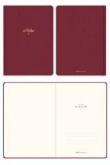 Matt Notebook A5 Keten Süresiz Planlayıcı Ajanda Bordo