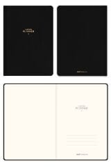 Matt Notebook A5 Keten Süresiz Planlayıcı Ajanda Siyah