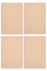 Matt Notebook A5 4'lü Defter Set Çizgili Terzi Dikiş Kraft Geri Dönüşümlü