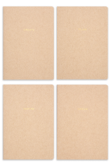 Matt Notebook A5 4'lü Defter Set Çizgili Terzi Dikiş Kraft Geri Dönüşümlü