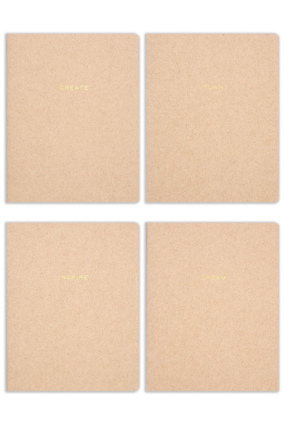 Matt Notebook 18x24'cm 4'lü Defter Set Kareli Terzi Dikiş Kraft Geri Dönüşümlü