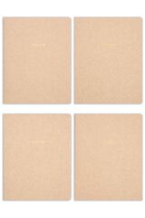 Matt Notebook 18x24'cm 4'lü Defter Set Kareli Terzi Dikiş Kraft Geri Dönüşümlü