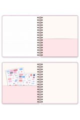 Matt Notebook Süresiz Planlayıcı Kare Ajanda Pembe